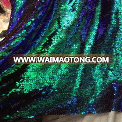 hot selling multi color two side different color reversible sequin material fabric for pillows